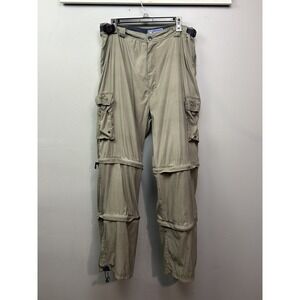 Union Pacific Pants Mens 34x32 Khaki Cargo Convertible Zip Off Hiking Outdoor